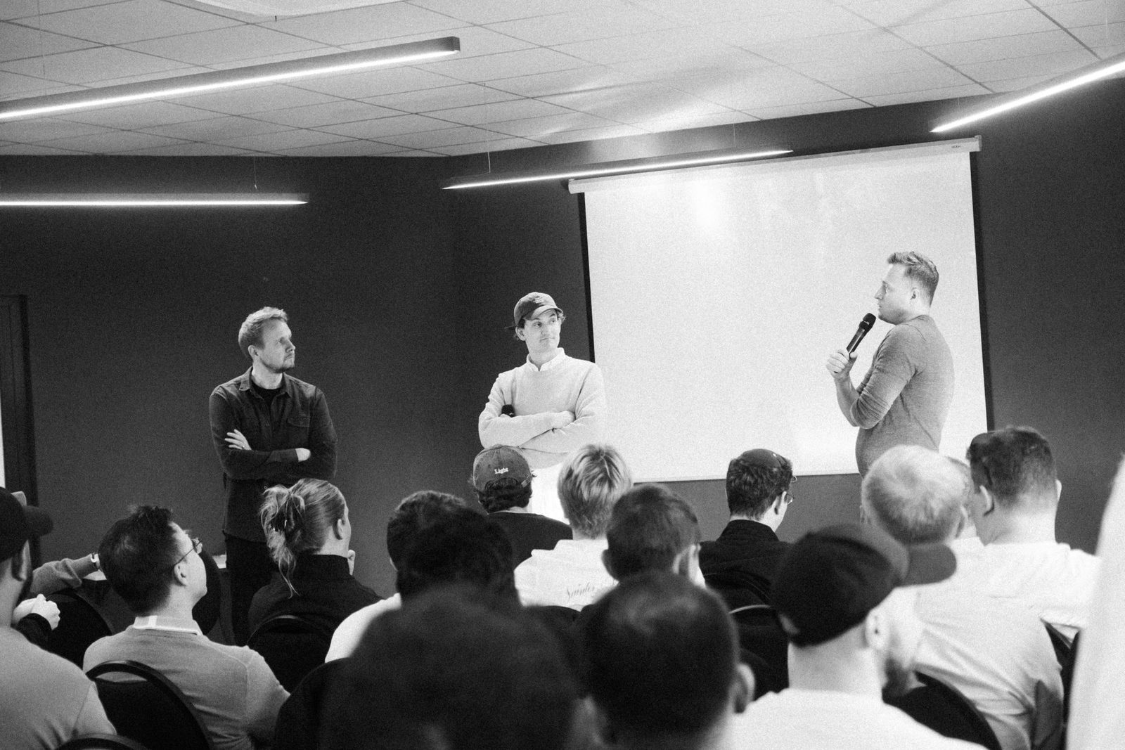 Jonathan Teir and Riku Venno from Greenstep on stage at Starsite X